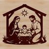 Illustrative depiction of a traditional Nativity scene, suitable for commercial or personal use.