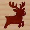 A cute graphic of a deer with a Christmas theme.