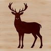 A silhouette image of a reindeer in profile, suitable for cutting out or laser engraving.