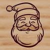 Simple Santa Claus Design SVG A simple line drawing illustration of Santa Claus's head with a festive holiday expression.