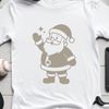 A vector graphic depiction of Santa Claus in a simple silhouette style.