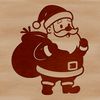 An editable vector graphic of Santa Claus in a traditional winter attire.