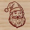 A stylized illustration of Santa Claus's head, suitable for Christmas designs.