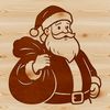 Illustration of Santa Claus in festive attire, suitable for Christmas decorations or digital projects.