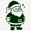 A classic illustration of Santa Claus in a red coat and hat, suitable for Christmas designs.
