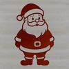 Illustration of Father Christmas in a festive red coat with hat and beard.