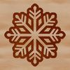 A intricately designed snowflake vector graphic with six symmetrical arms.