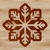 Snowy Seasonal Clip Art A delicate, intricate snowflake with six symmetrical arms, perfect for winter designs or Christmas decorations.