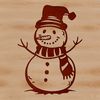 A winter snowman figure made from stacked snow blocks, suitable for vector graphics and digital design projects.