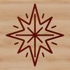 A geometric star symbol made up of interconnected lines, suitable for various design applications.