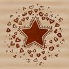 A stylized star design featuring love hearts, suitable for Christmas decorations or vector art projects.