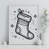 Christmas Stocking Vector Clip Art Christmas stocking vector design for digital cutting machines and crafting.
