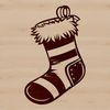 Illustrative Christmas stocking design in vector format