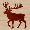 A stylized illustration of a reindeer in profile, suitable for use as a cutting file or vector design.