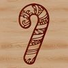A Christmas candy cane made from vector graphics for printing or cutting with a laser cutter or Cricut.