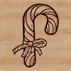Holiday Candy Cane Symbol A festive candy cane symbol with bold red and white stripes, perfect for holiday designs.