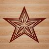 A star shape made up of five points, suitable for use in graphic design.
