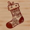Elegant Christmas Decoration Vector Design Ornate Christmas stocking design for digital crafting and cutting machines.