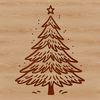 Winter Wonderland Tree Silhouette A vector graphic representation of a festive holiday Christmas tree decorated for the season.