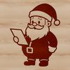 A vector illustration of a jolly Santa Claus with a red suit and white beard.
