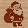 An SVG outline graphic of a jolly old man in traditional Christmas attire.