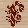 Colorful Christmas Treat Illustration A colorful candy cane design made up of striped and swirled elements, suitable for Christmas decorations.