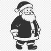 A vector illustration of Santa Claus in a festive Christmas outfit.