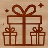 A digital vector representation of a gift box with wrapping paper and ribbons.