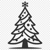 A traditional Christmas tree with ornaments and lights, suitable for commercial or personal use as a vector art file.