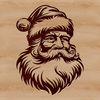 Santa Claus Illustration A illustration of Santa Claus with his head turned to the side.