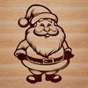 A vector graphic design featuring the iconic character Santa Claus on a Christmas background.