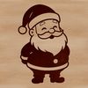 Illustrative vector image of Father Christmas in traditional attire.