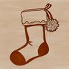 Beautiful Holiday SVG Graphic Design A digital vector graphic illustration of a traditional Christmas stocking with a simple design.