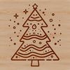 A simple illustration of a Christmas tree with branches and ornaments, suitable for digital design and crafting.