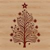 Traditional Xmas Tree SVG Design A stylized illustration of a traditional Christmas tree, suitable for digital and craft projects.
