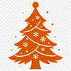 A simple, decorative Christmas tree graphic designed for commercial use.