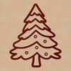 Festive Christmas Tree SVG Illustration Simple line drawing illustration of a festive Christmas tree.