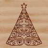 Ornate Christmas Decoration Illustration A stylized illustration of an ornate Christmas tree with detailed branches.