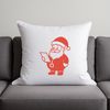 A vector illustration of Father Christmas in traditional red coat and hat.