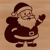 SVG illustration of jolly Saint Nicholas in festive attire, suitable for Christmas decorations and DIY projects.