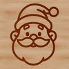 Line Drawing Christmas Character Head Simple line drawing illustration of Father Christmas's head.