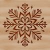A delicate, intricately designed snowflake created using vector art.
