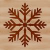 Stylized Snowflake Clip Art An intricately designed winter pattern featuring a stylized snowflake.