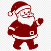 SVG silhouette of Santa Claus with holly leaves and berries.