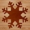 A geometric pattern of interconnected ice crystals forming a symmetrical winter decoration.