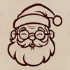 Illustrated Santa Claus in Red Suit A illustration of Santa Claus wearing glasses and a traditional red suit, suitable for Christmas decorations.