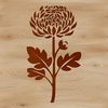 Full Bloom Floral Design Vector A detailed illustration of a single chrysanthemum flower in full bloom, suitable for gardening enthusiasts.