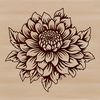 Chrysanthemum Floral Design Vector Image A detailed digital representation of a Chrysanthemum plant, ideal for clip art, stencil designs, and laser cutting projects.