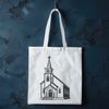 Beautiful Baptist Church SVG Design Baptist church building illustration in vector format.