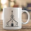 Simple SVG Church Building Icon A simple design of a Baptist church building with a classic architectural style.